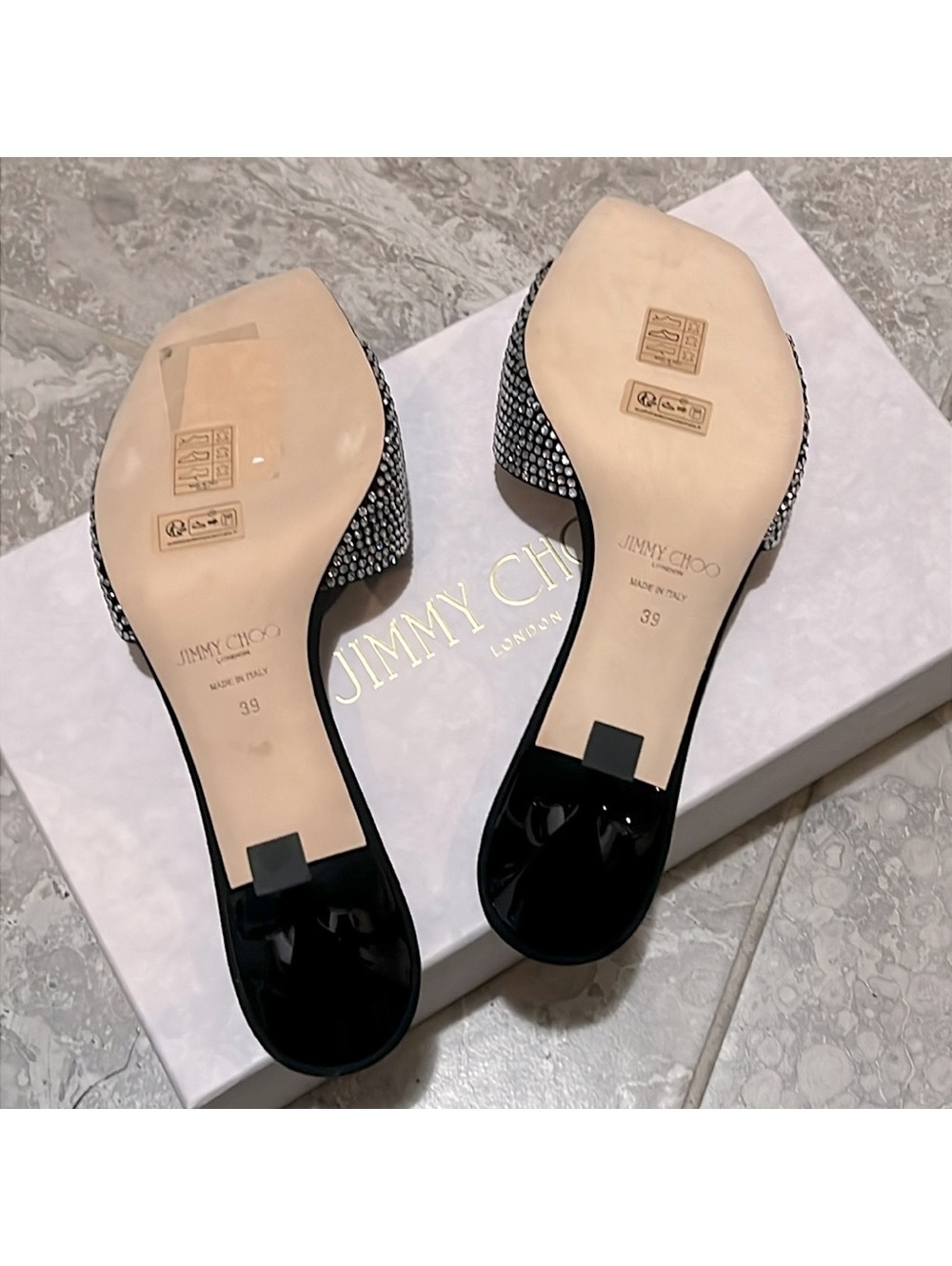 Jimmy Choo Skye 70 Embellished High Heel Slide Sandals - Picture 11 of 16